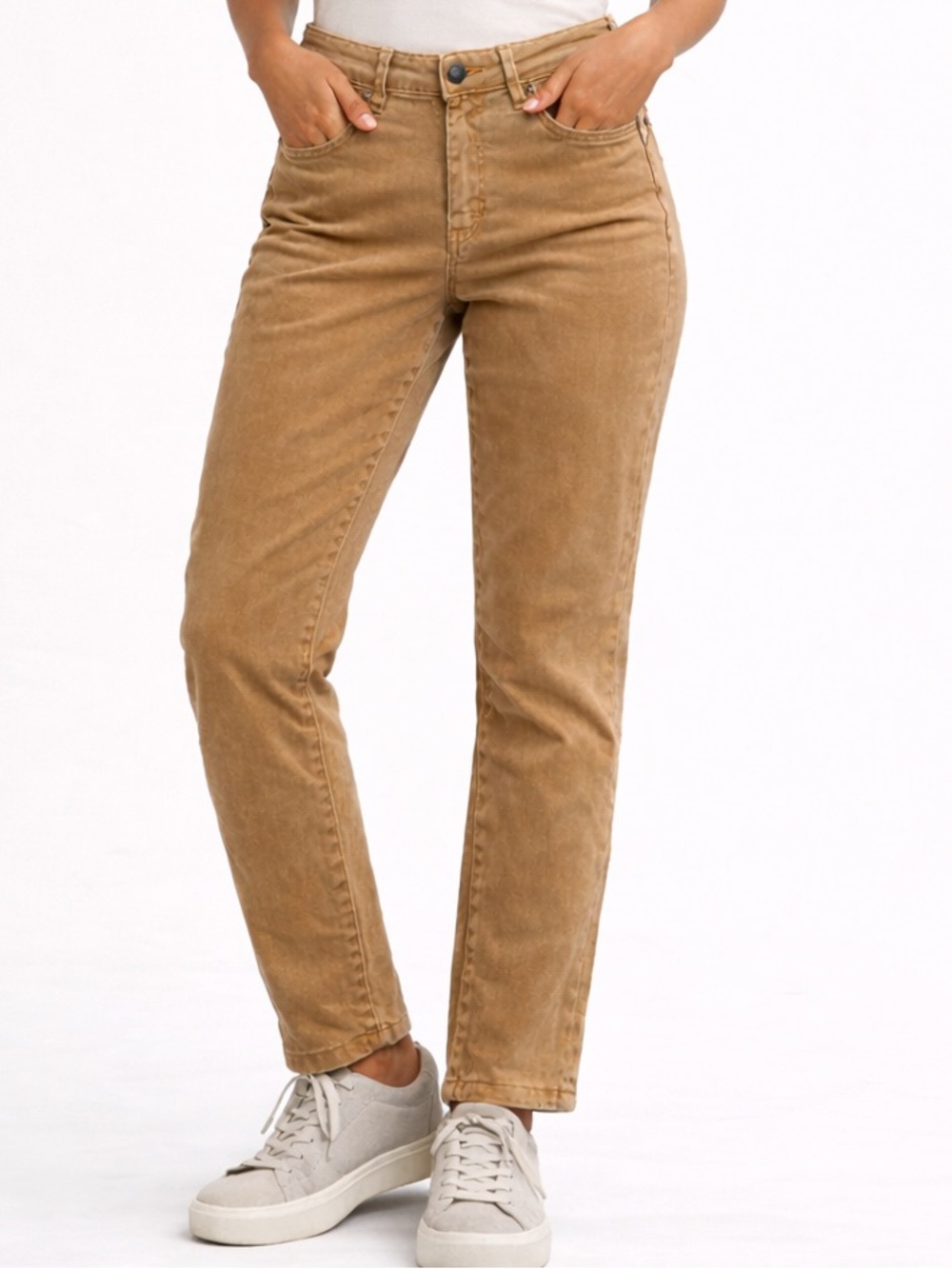 FDJ French Dressing Jeans Olivia Tan Skinny Pants Womens Size 14 Stretch